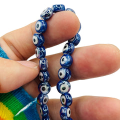 8mm Evil Eye Handmade and painted Porcelain