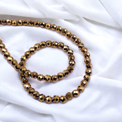 4mm Round Cut Hematite Gold