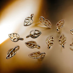 11mm Leaf Charm 18K Gold Plated