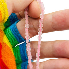 4mm Coin Cut Rose Quartz