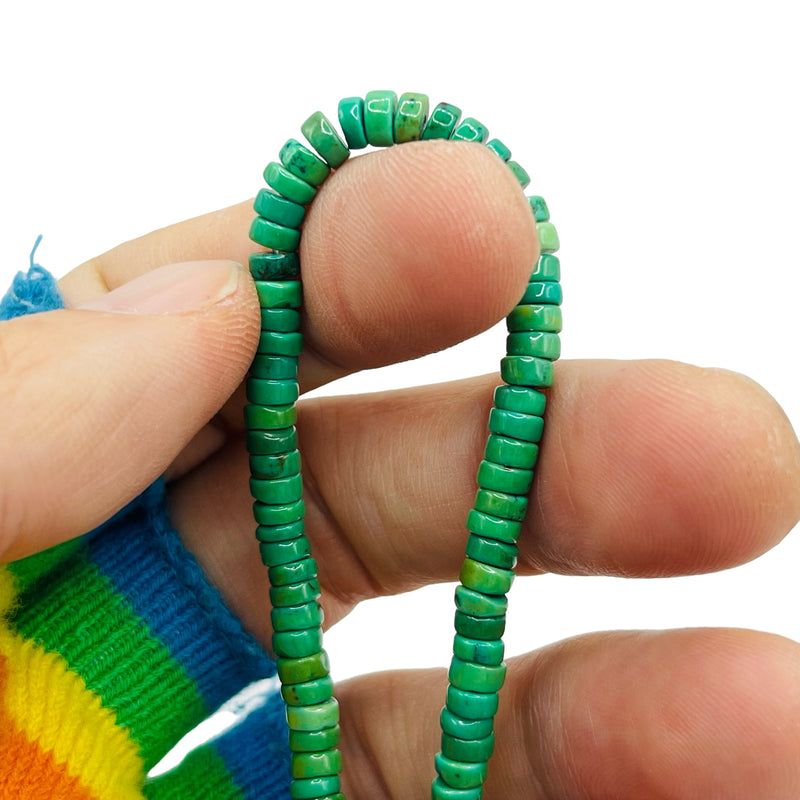 4x2mm Disc Turquoise Dyed and Stabilized
