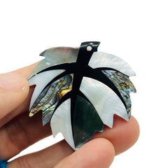 48x48mm Leaf Natural Shell Handmade Pendant