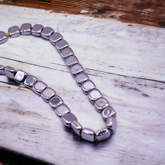 4x2mm Square Hematite Rhodium
