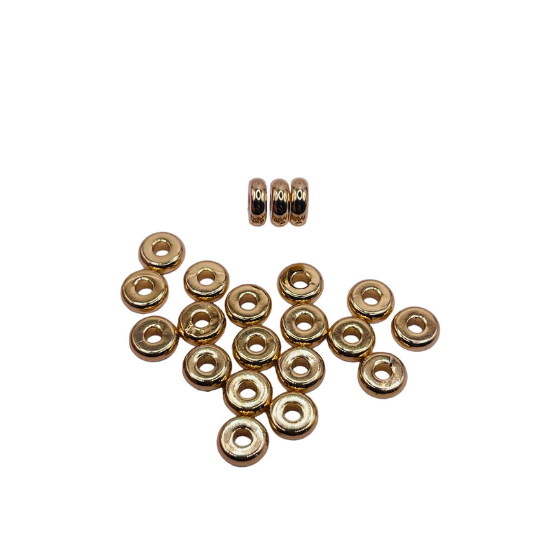 6x2mm Spacer 18K Gold Plated