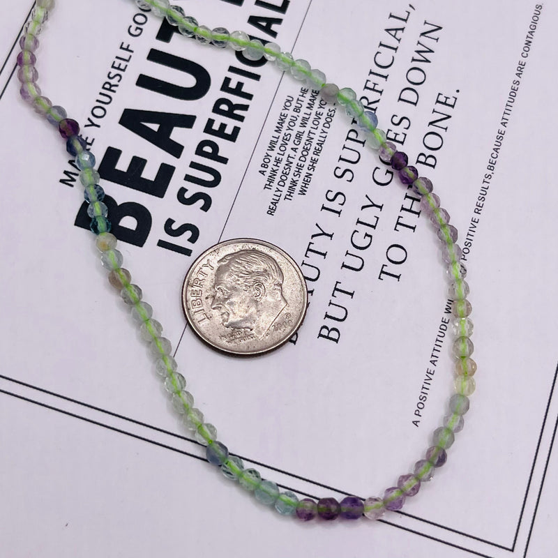 3mm Round Cut Fluorite Gradient Color