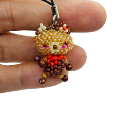 Handmade Beaded Bear with Strap