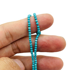 2mm Round Turquoise Dyed and Stabilized