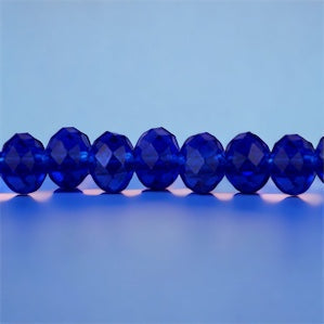 3mm Thunder Polish Glass Crystal Roundel Cut Dark Sapphire