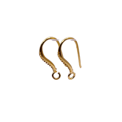 18mm Designer Earwire 18K Gold Plated