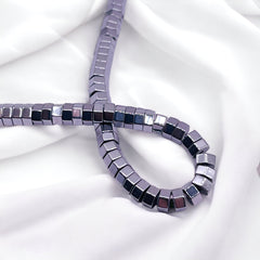 5x2mm Hexagon Hematite Rhodium