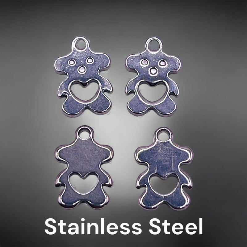 11mm Bear Charm Stainless Steel