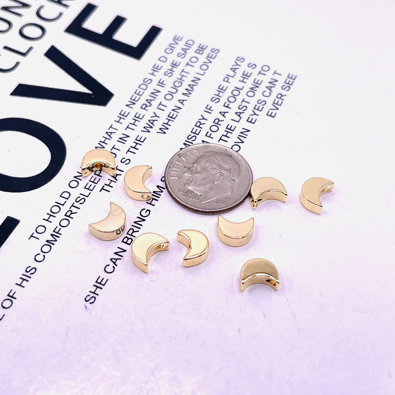 7x5mm Moon Charm 18K Gold Plated