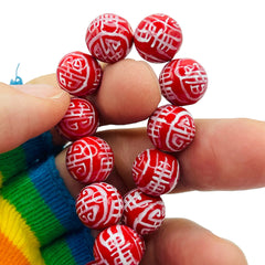 12mm Round Handmade and painted Porcelain
