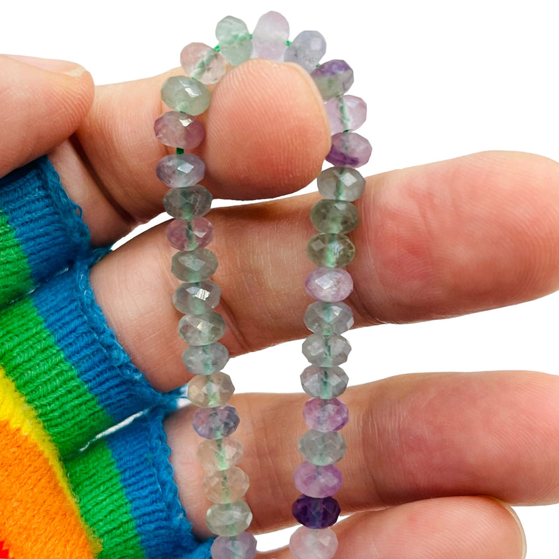 6x4mm Roundel Faceted Fluorite