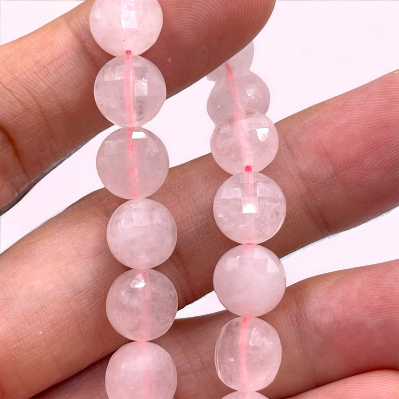 10mm Coin Cut Rose Quartz