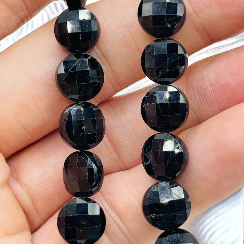 10mm Coin Cut Black Tourmaline