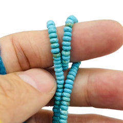 4x2mm Faceted Roundel Turquoise Dyed and Stabilized