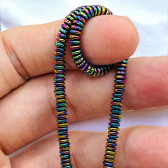 4x1mm Roundel Hematite Rainbow