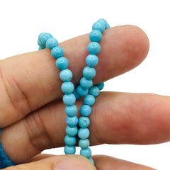 4mm Round Turquoise Dyed and Stabilized