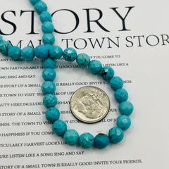 6mm Faceted Round Turquoise Dyed and Stabilized