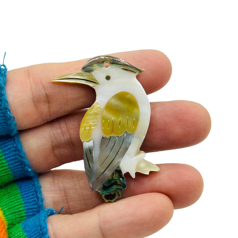 46x38mm Bird Natural Shell Handmade Pendant