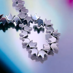 8mm Crown Hematite Rhodium