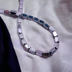 4x2mm Rectangle Hematite Rhodium