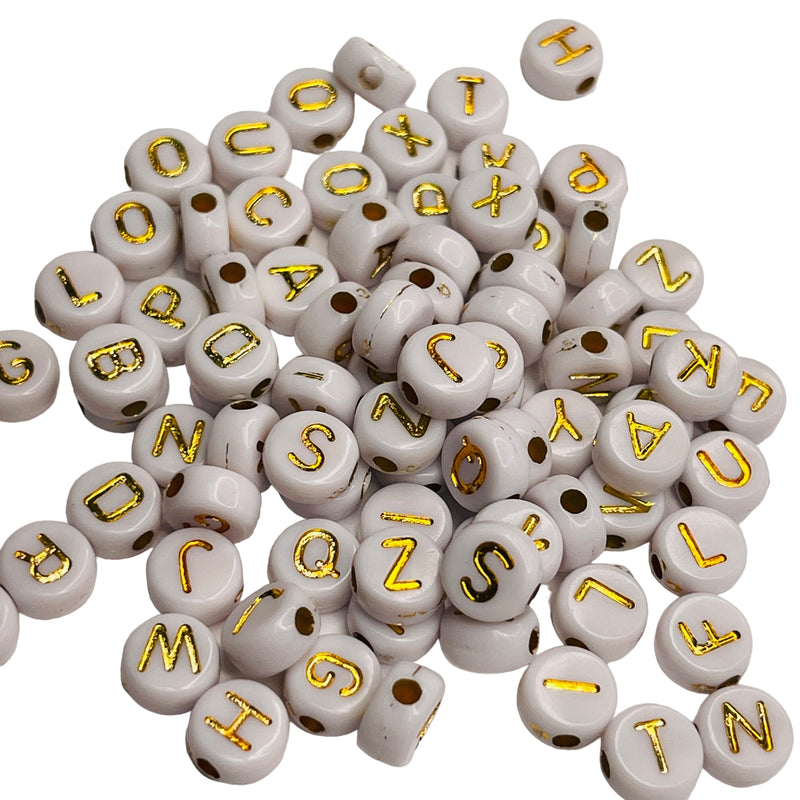 7mm Round Letter Acrylic Beads