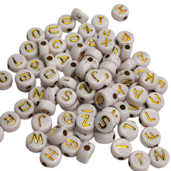 7mm Round Letter Acrylic Beads