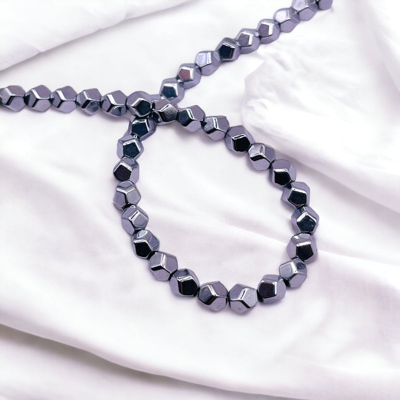 4mm Round Cut Hematite Rhodium