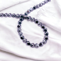 4mm Round Cut Hematite Rhodium